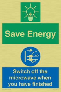 Save energy. Switch off the microwave when you have finished